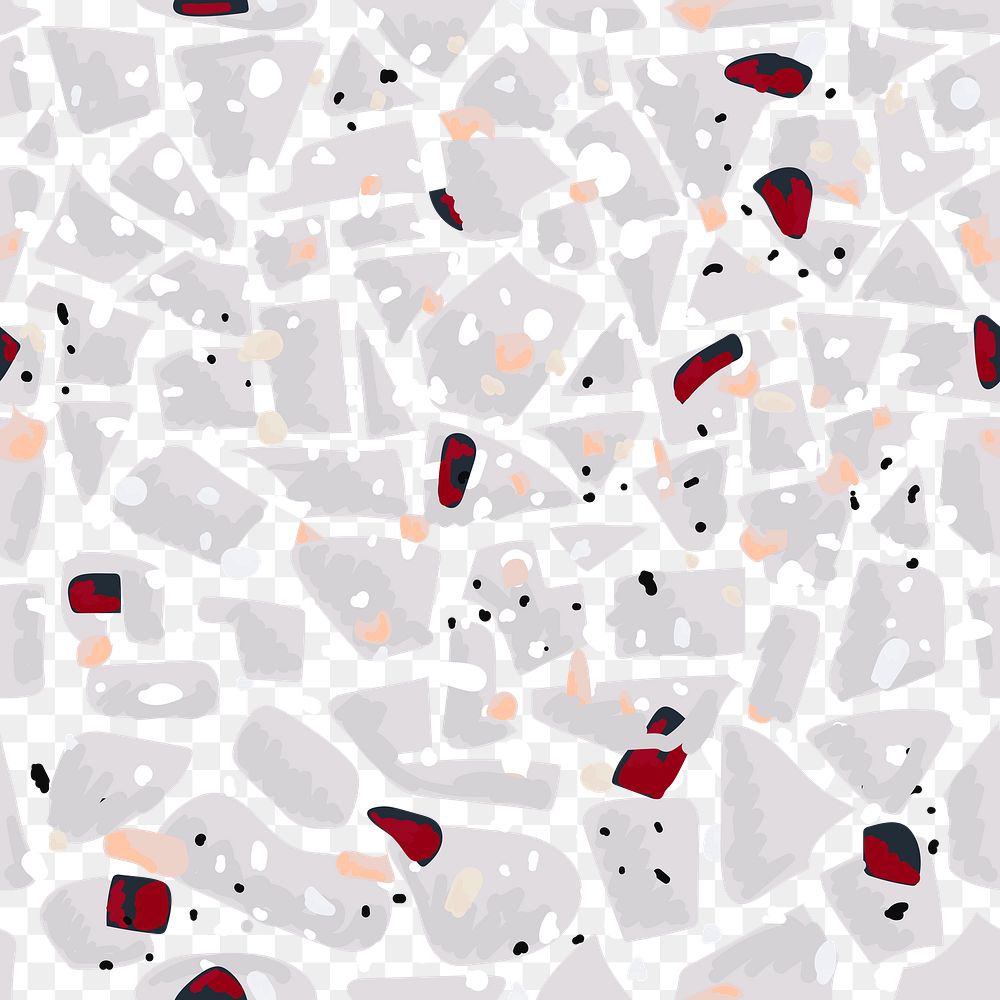 Png warm tone terrazzo seamless pattern transparent background