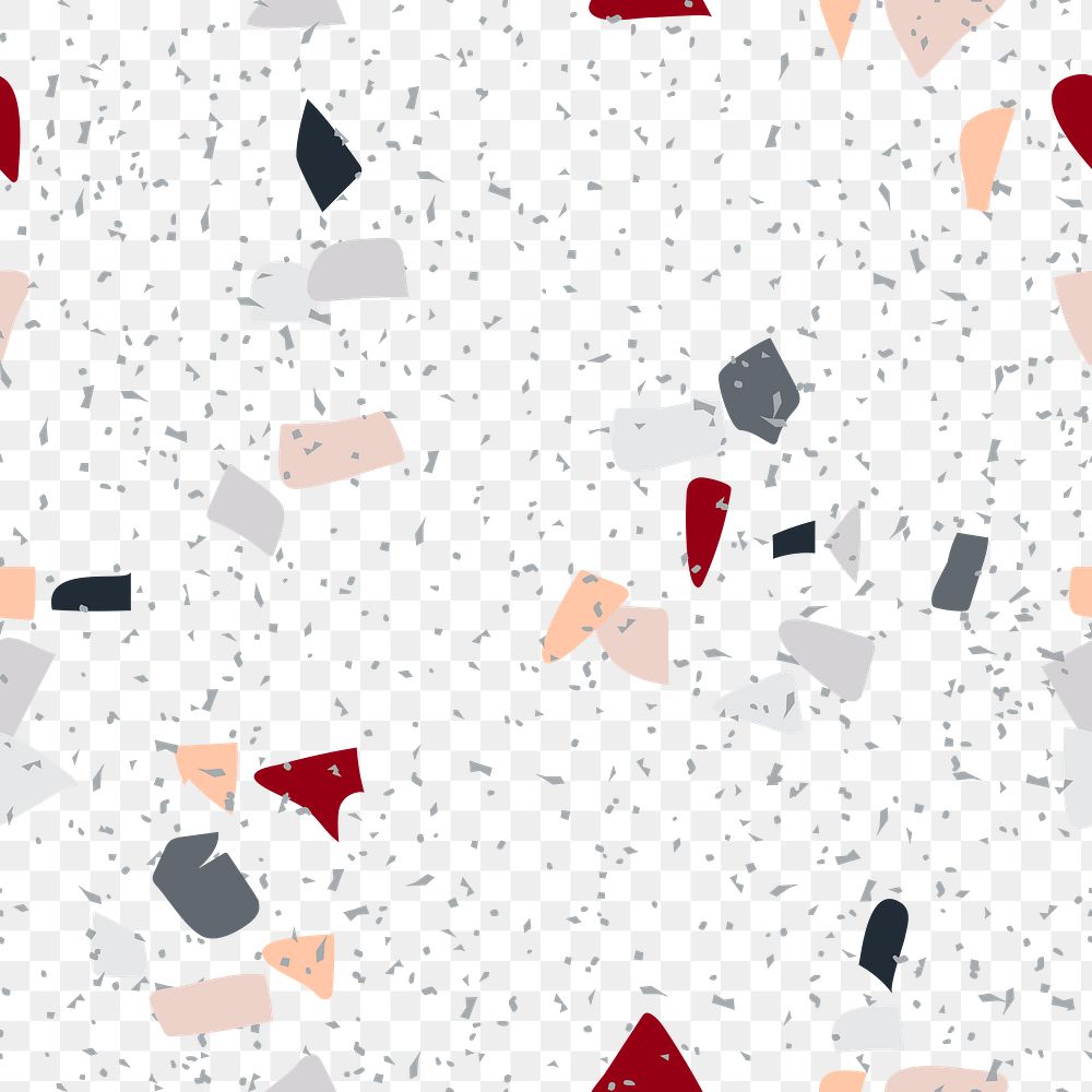 Png olorful terrazzo seamless pattern transparent background