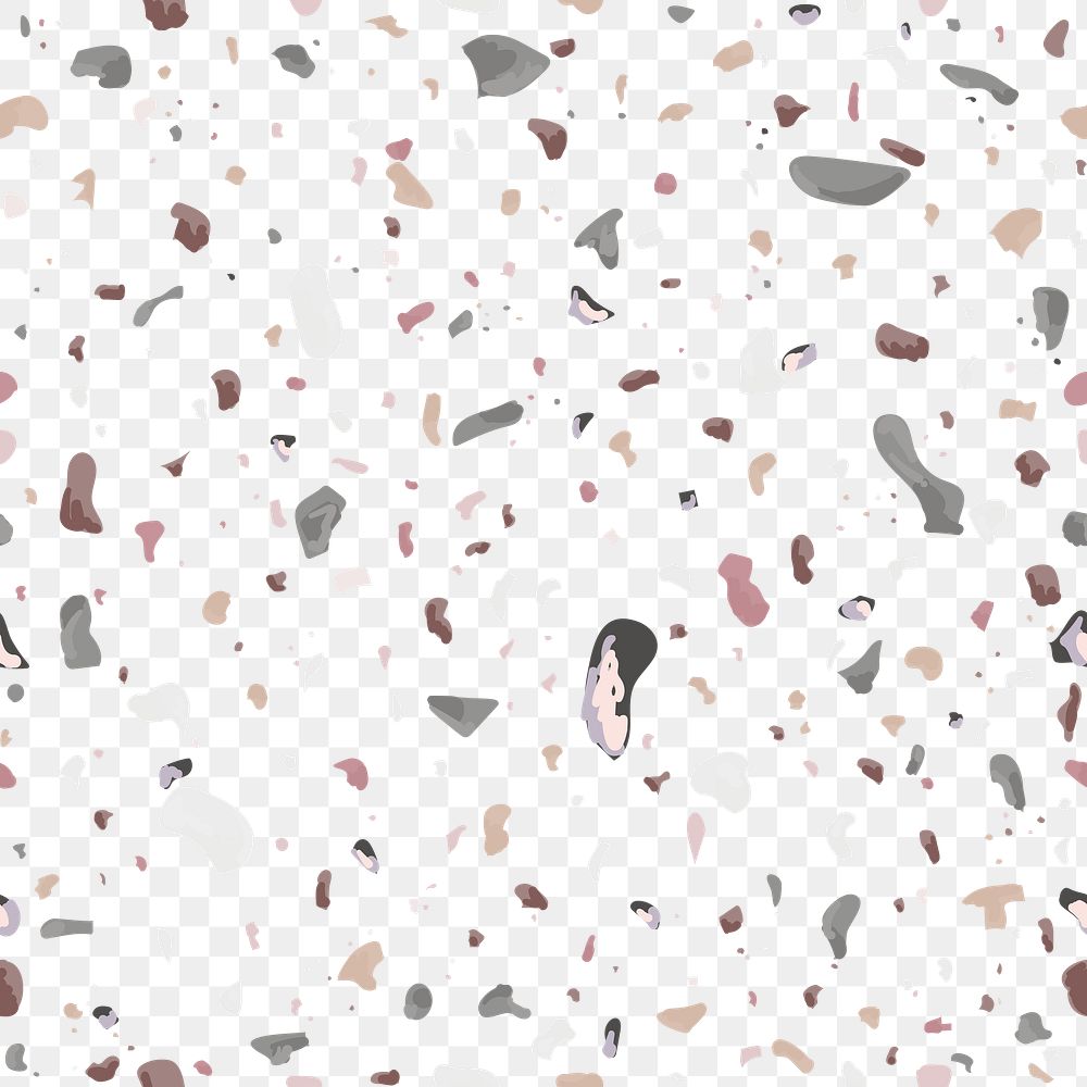 Png brown terrazzo seamless pattern transparent background
