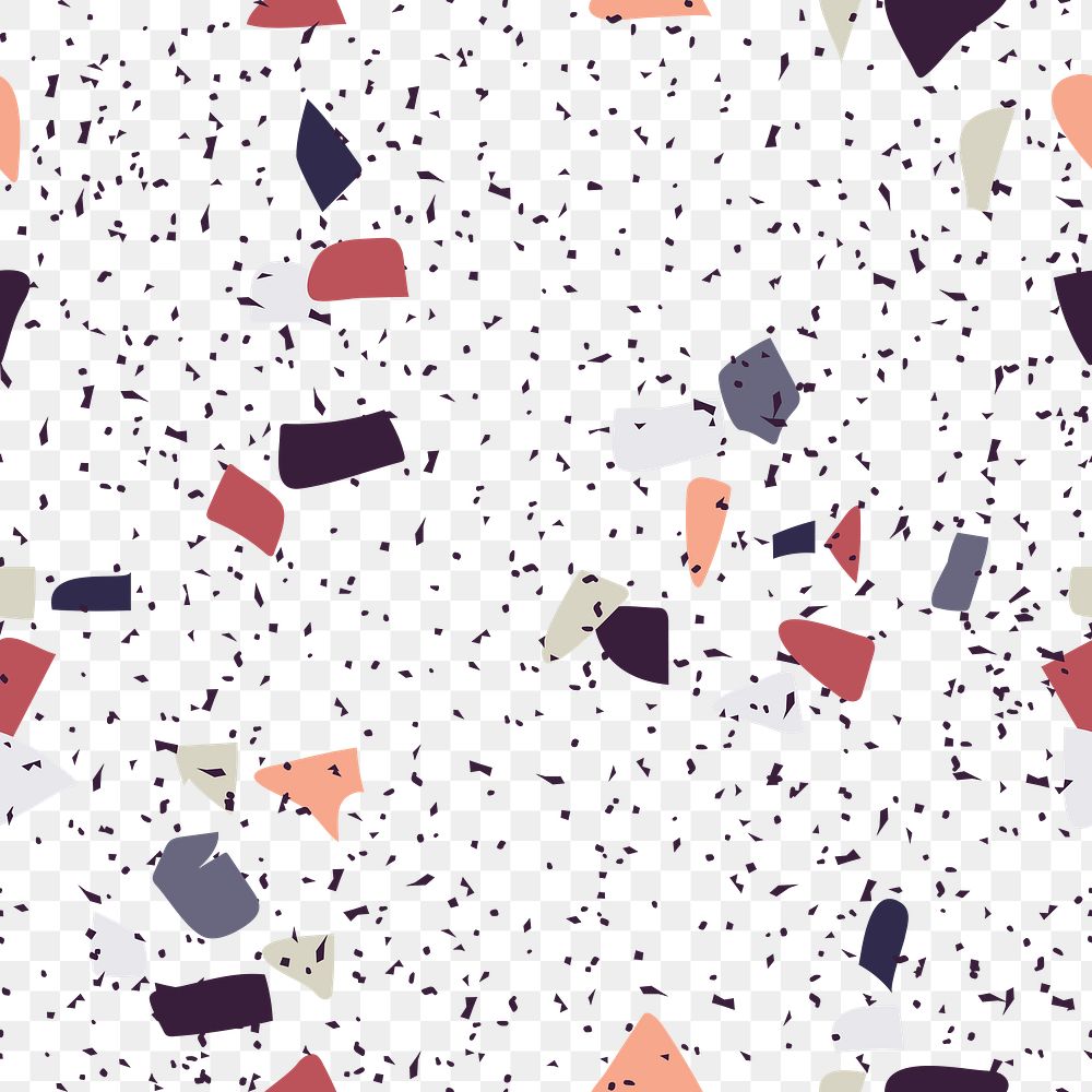 Png red terrazzo seamless pattern transparent background
