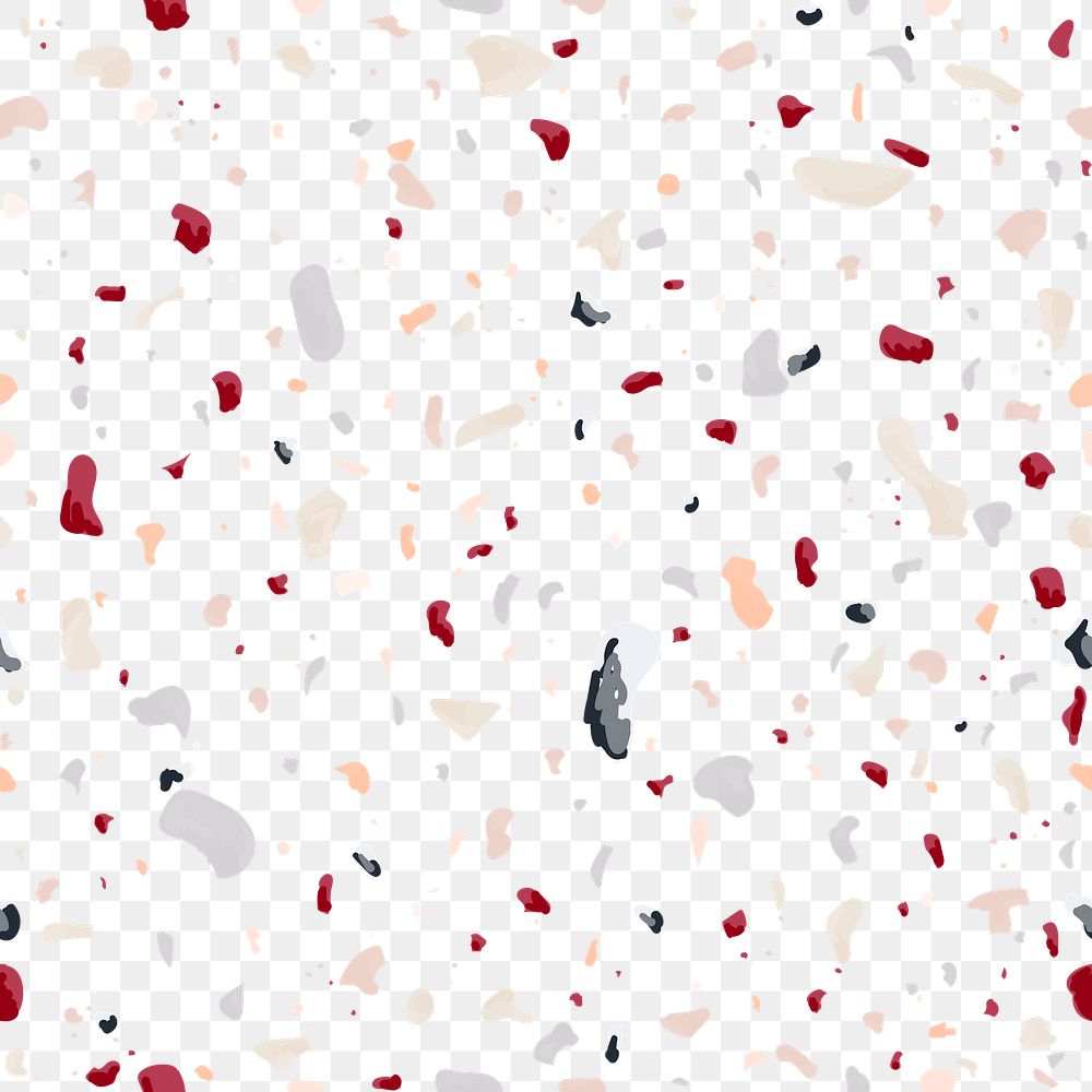 Png pastel terrazzo seamless pattern transparent background