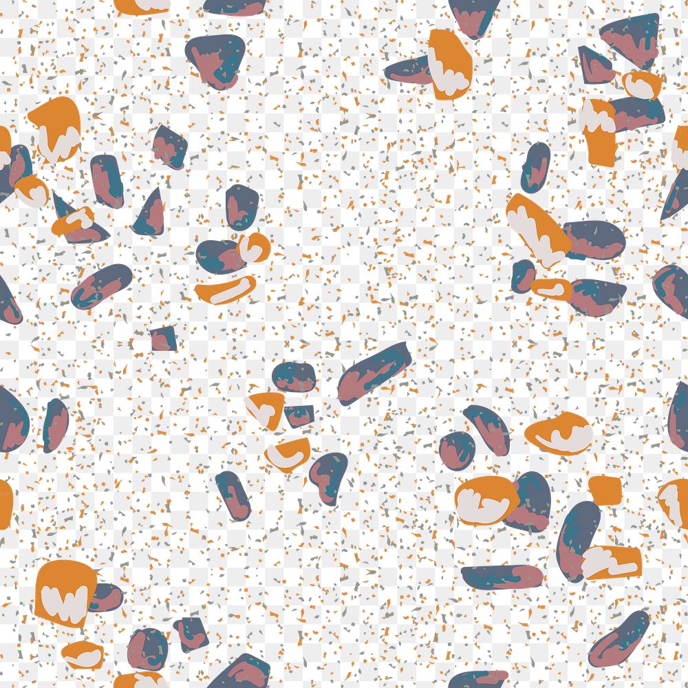 Png navy blue terrazzo seamless pattern transparent background