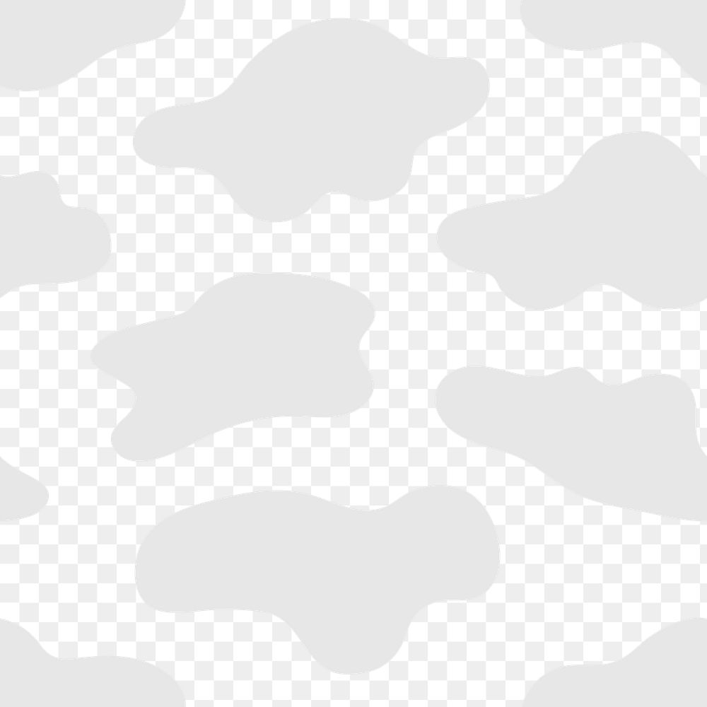 Light gray seamless cloud pattern transparent png