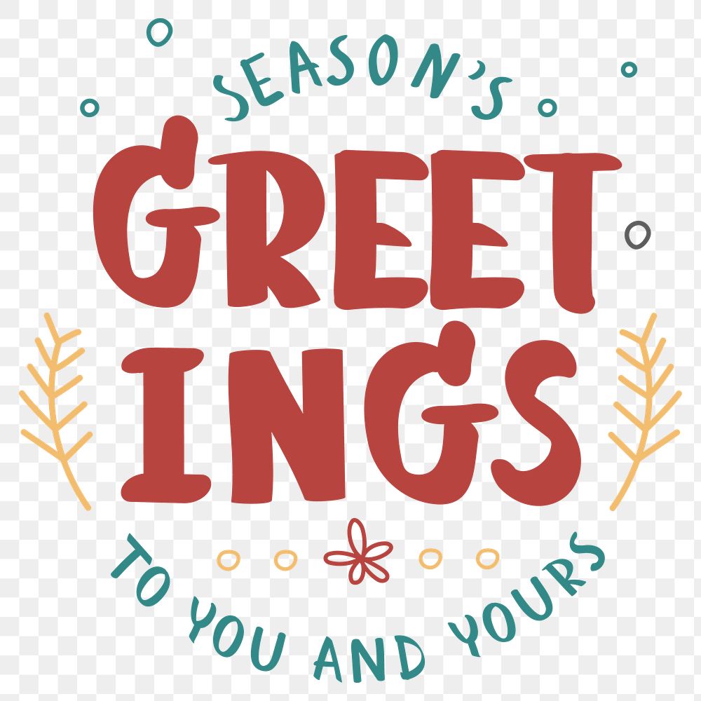 Season's greetings png Christmas wish typography sticker