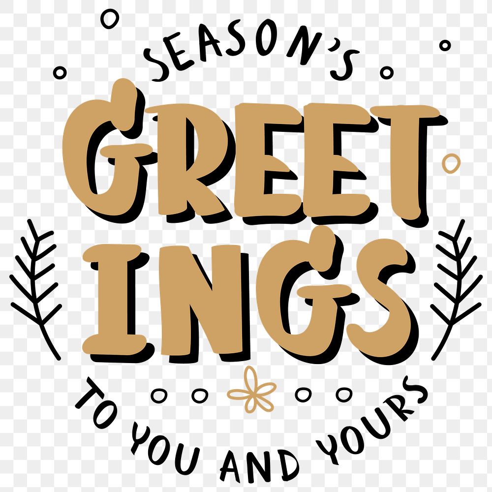 Season's greetings png Christmas wish typography sticker