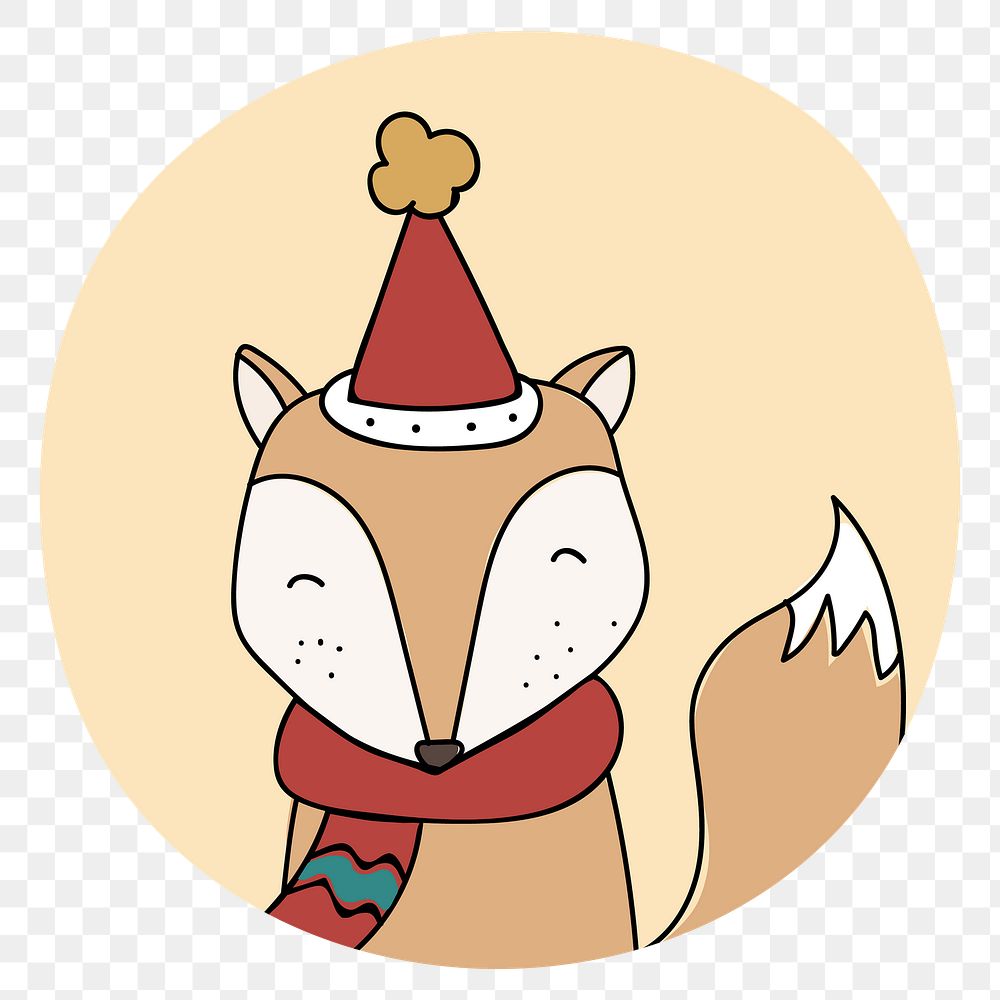 Cute Christmas fox png cute social media sticker