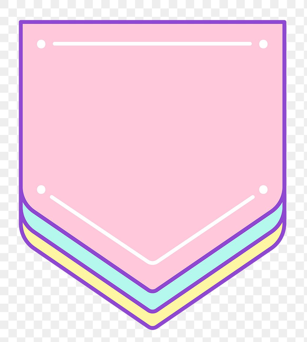 Png pink pennant banner badge in cute pastel illustration