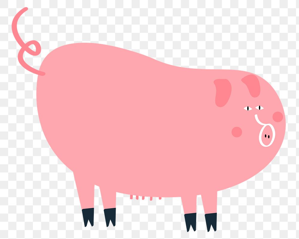 Cute pig png graphic diary sticker