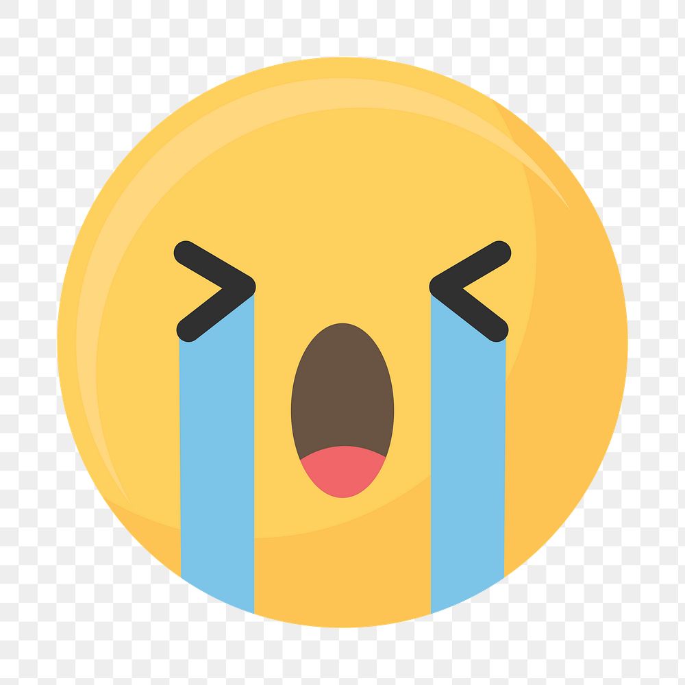 Crying face emoticon symbol transparent png