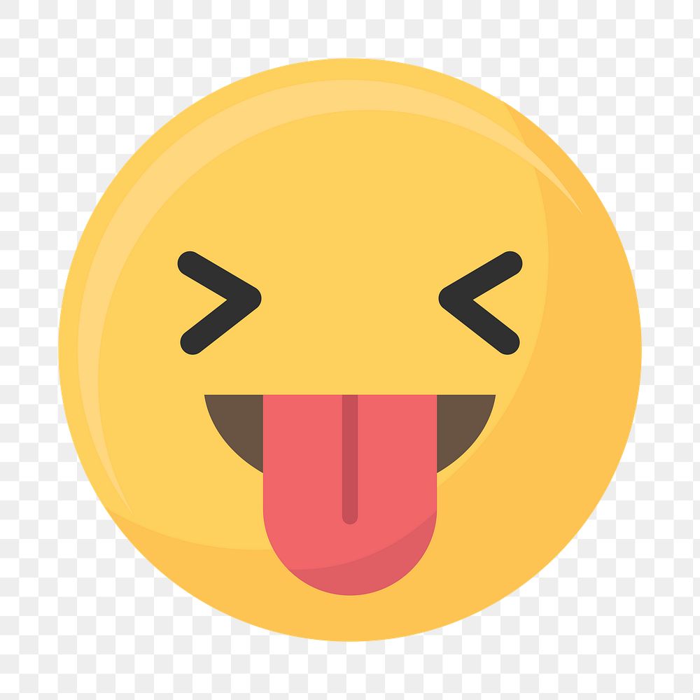 Stuck tongue out face emoticon symbol transparent png