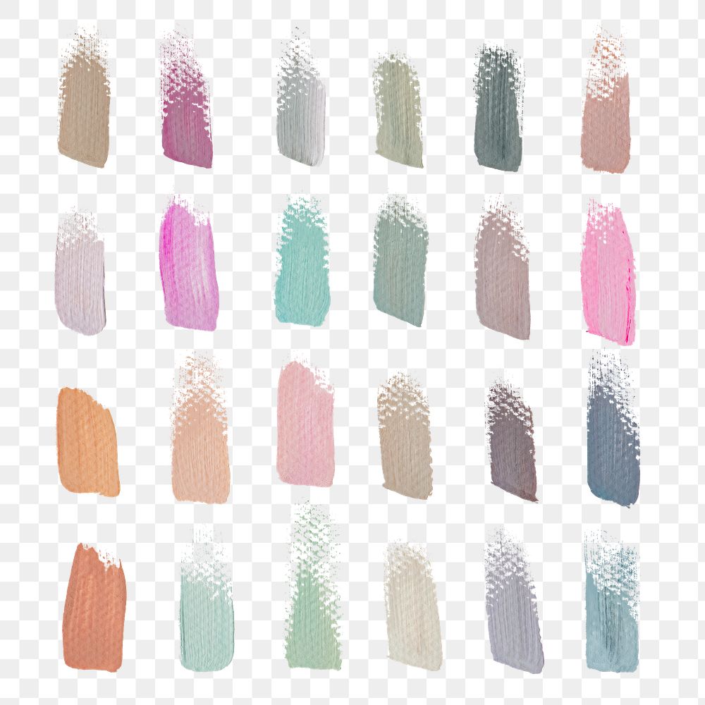 Pastel acrylic brush strokes transparent png