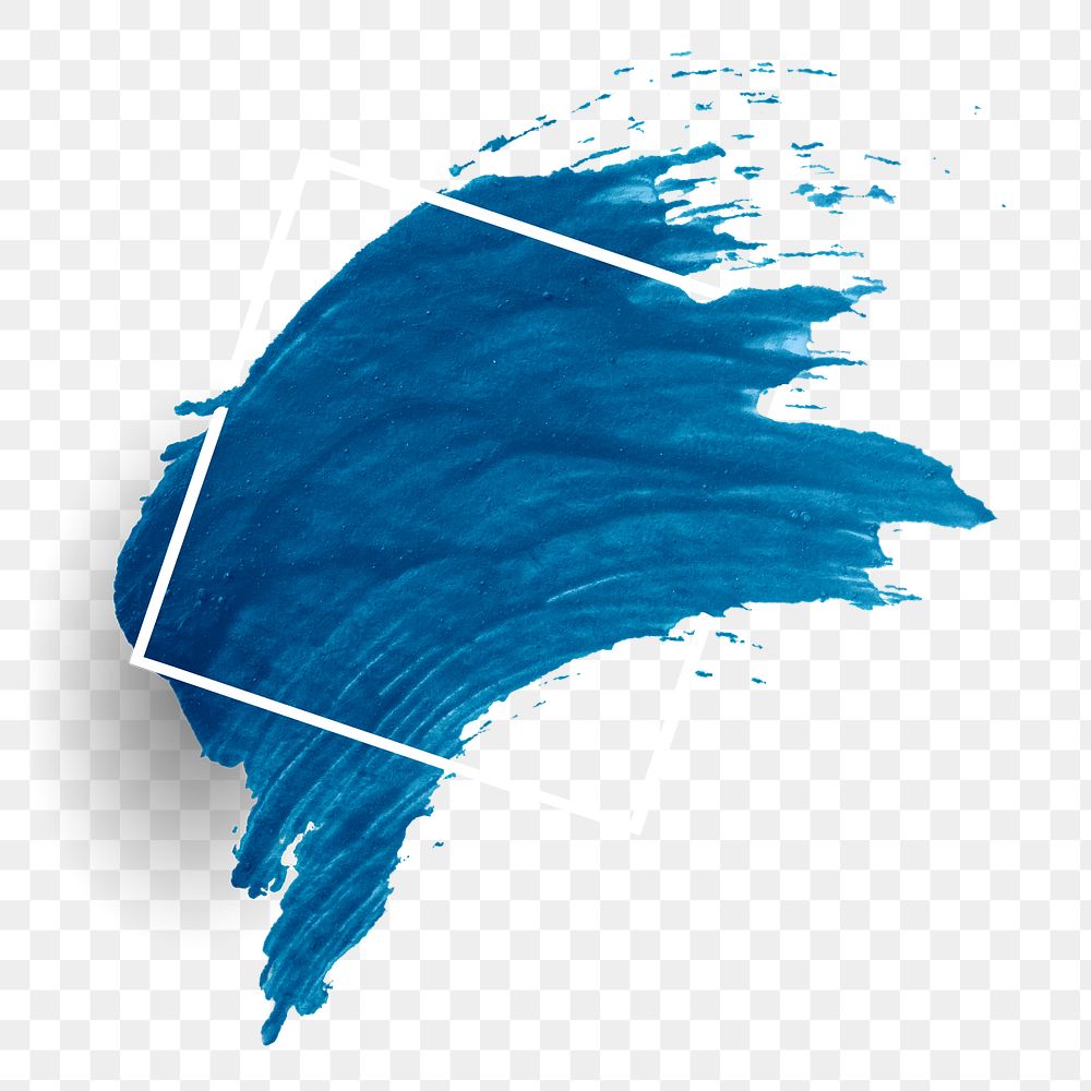 Blue brush stroke banner transparent png
