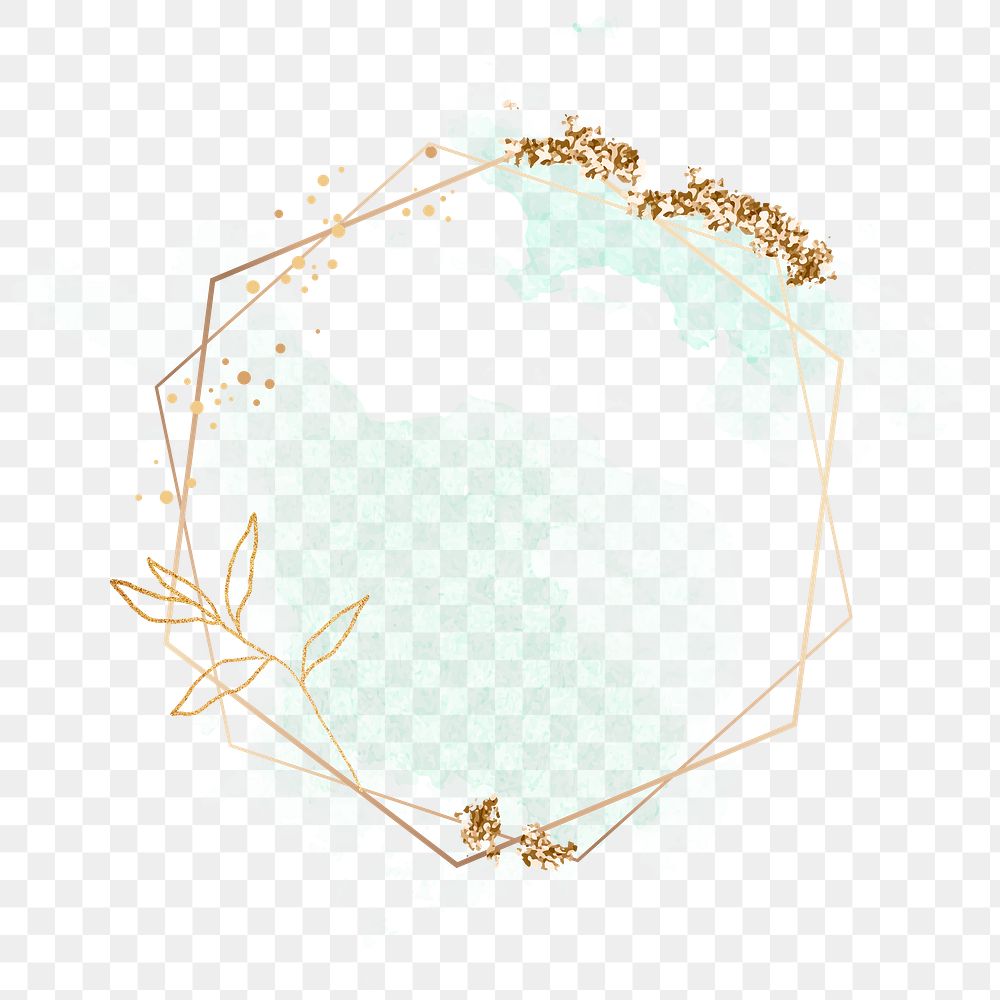 Sparkly frame png sticker, green pastel aesthetic design