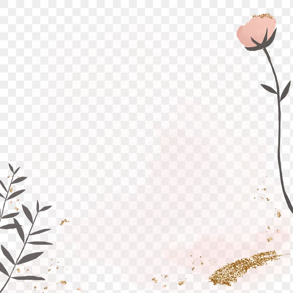 Pink flower png border background, floral spring design