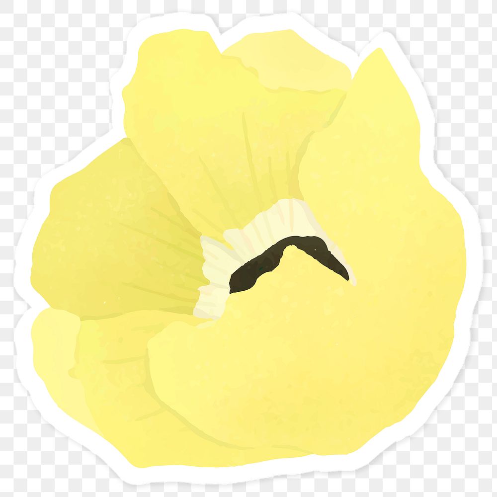 Yellow poppy flower sticker transparent png