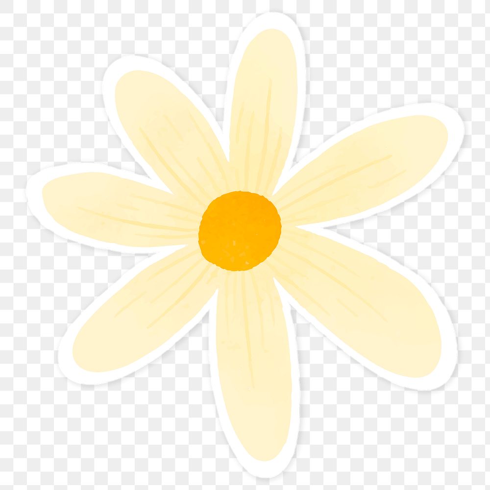 Pale yellow flower sticker transparent png