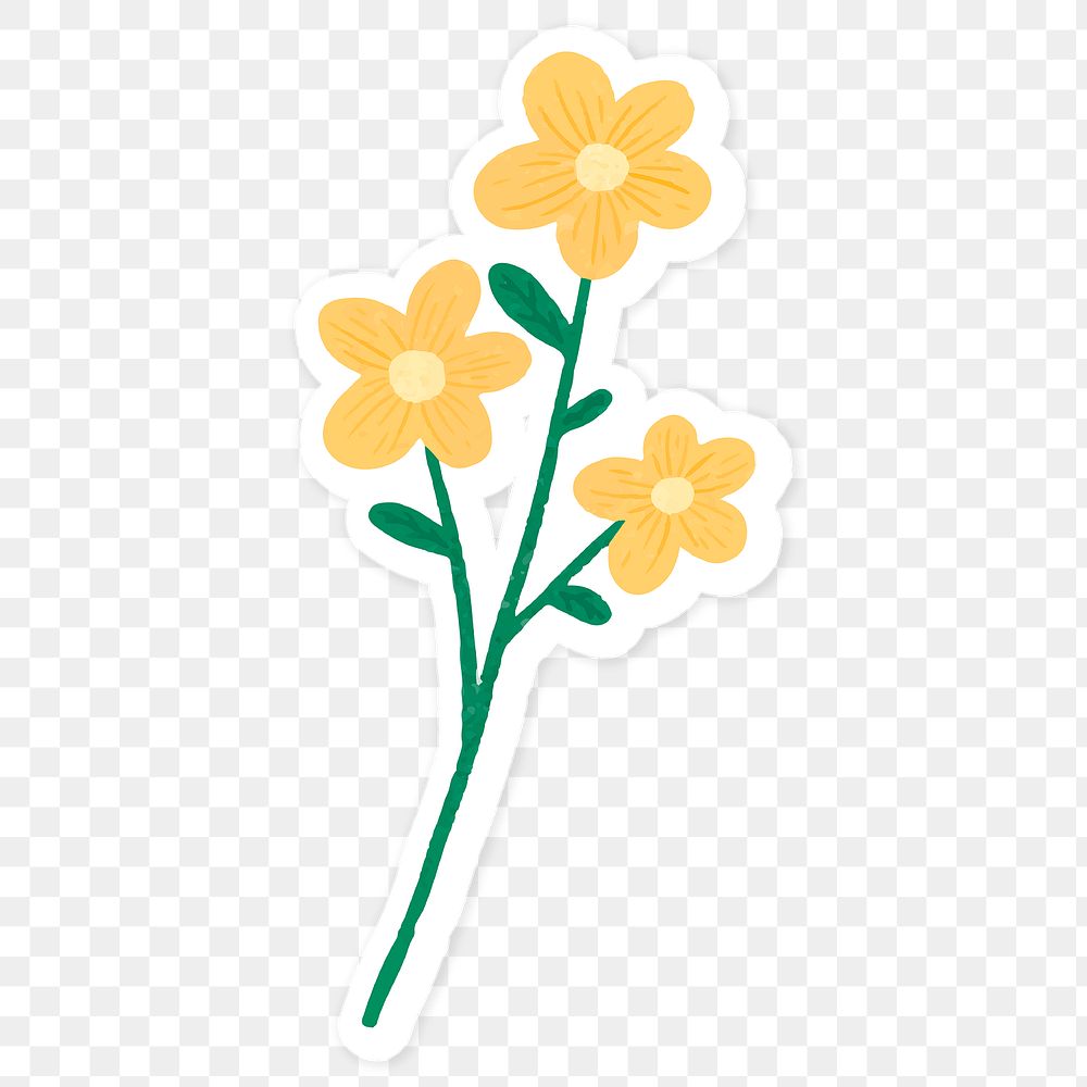 Yellow flowers sticker transparent png