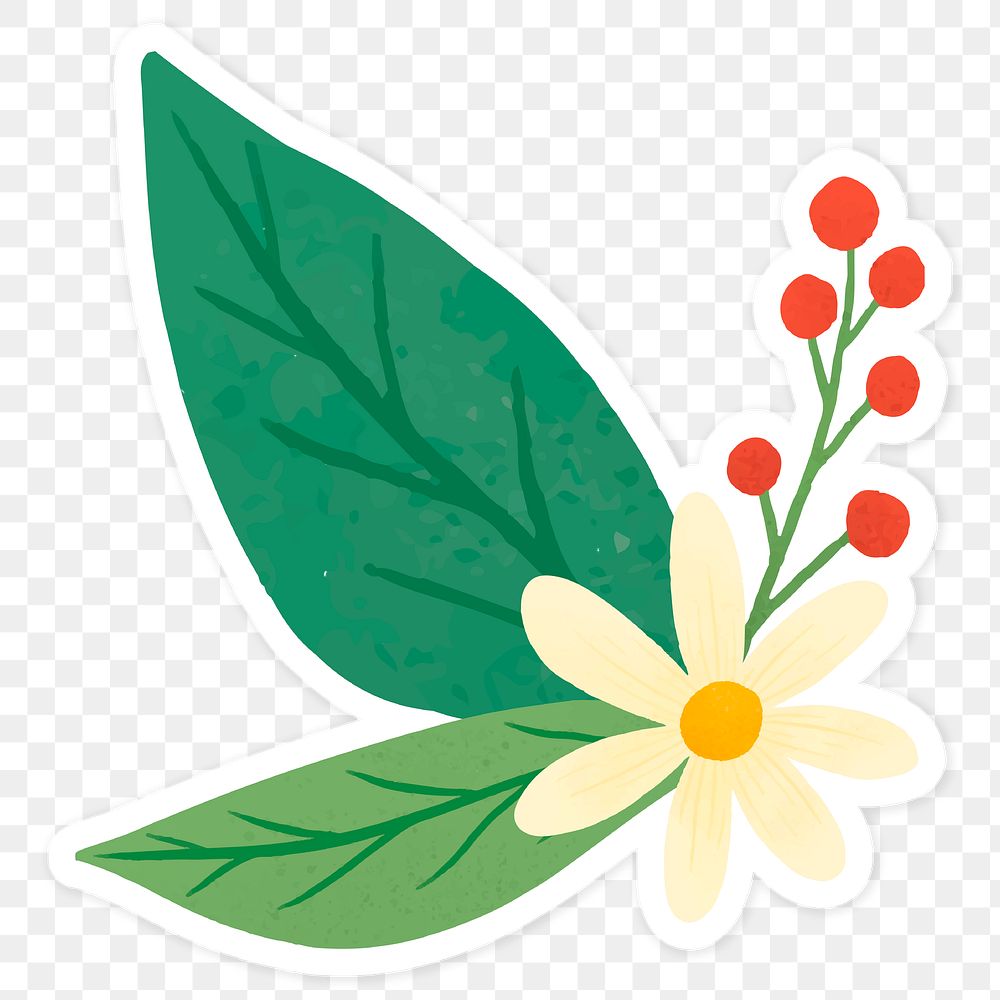Pale yellow flower with leaves transparent png