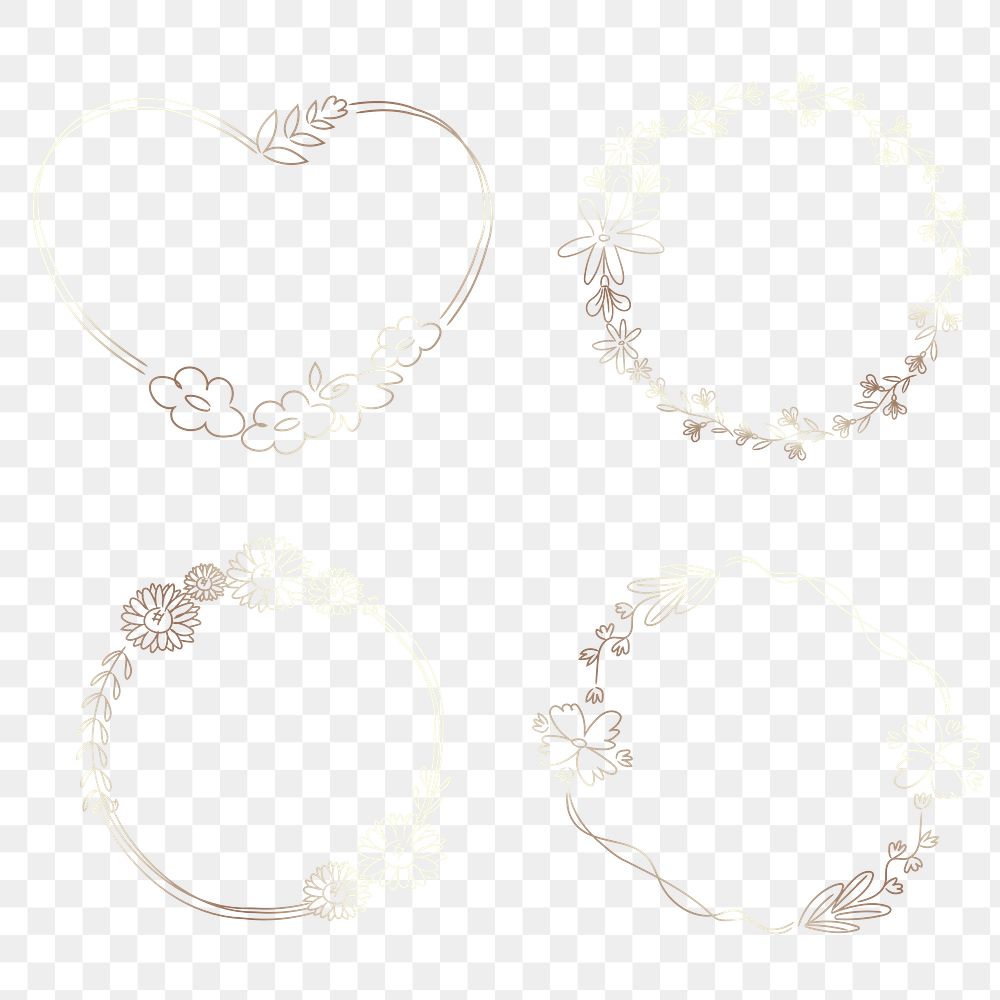 Hand drawn wreath transparent png collection