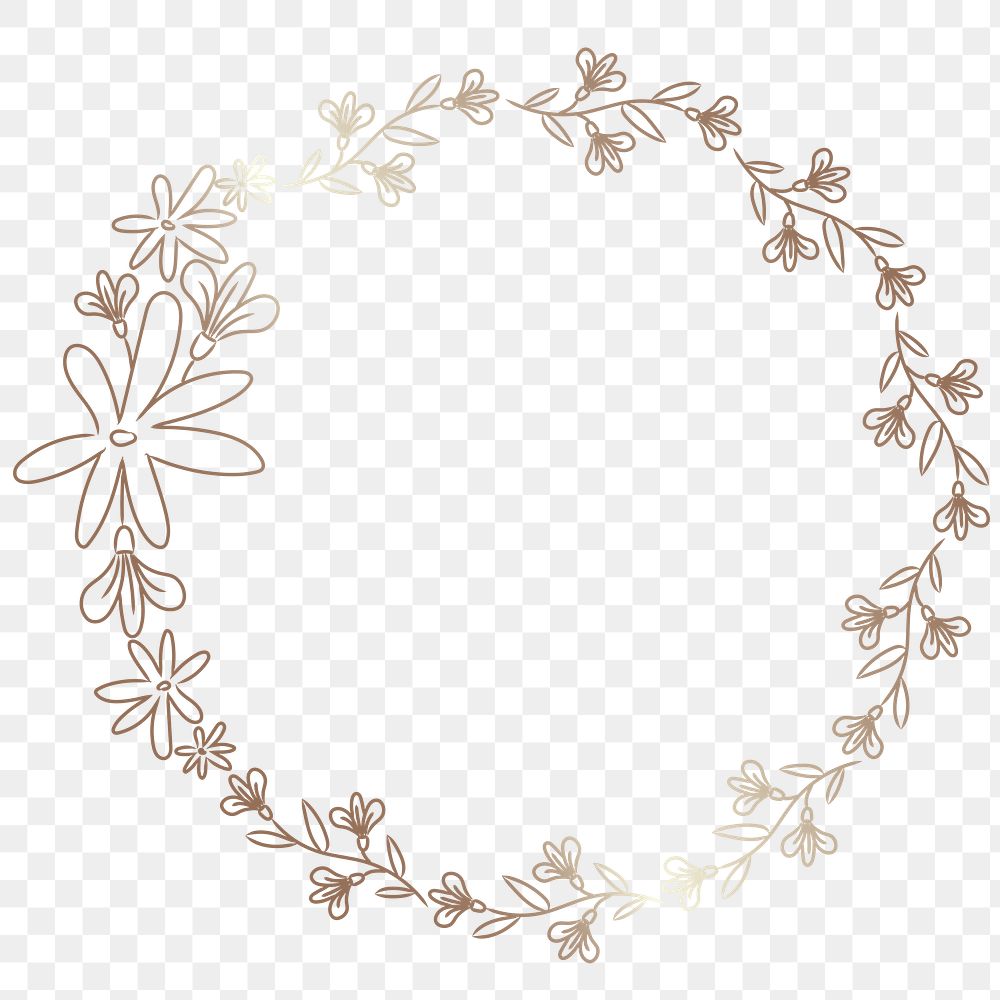 Hand drawn floral wreath transparent png