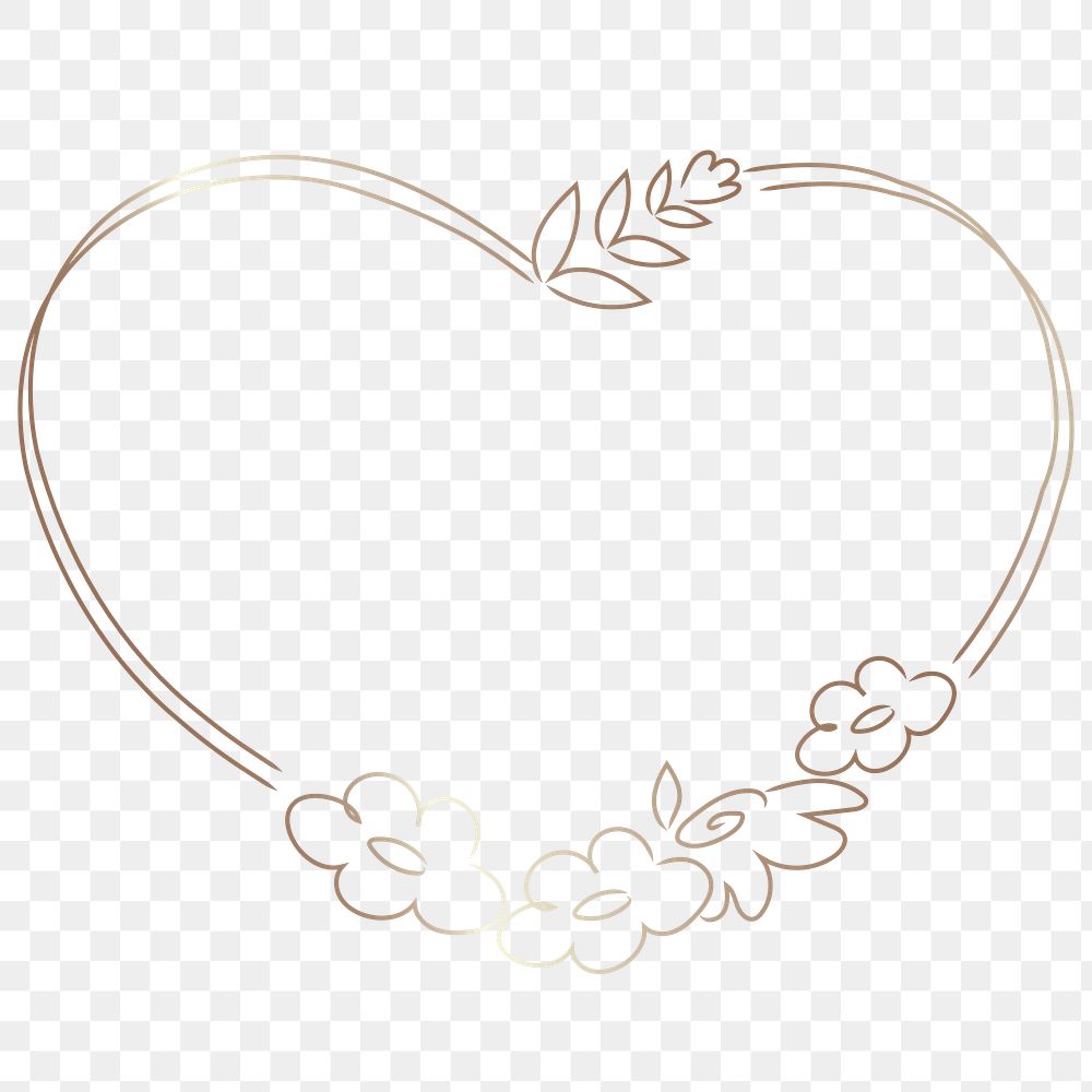 Floral wreath in a heart shape transparent png