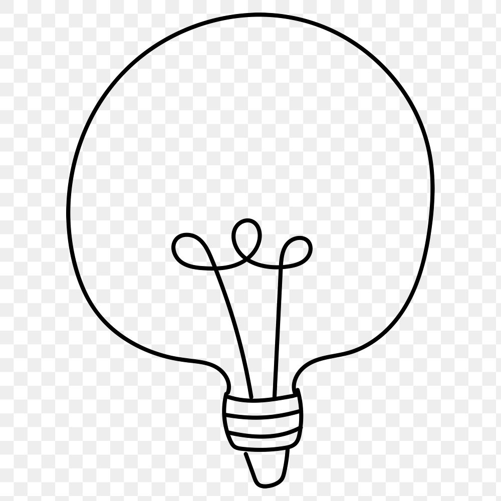 Png old light bulb doodle illustration