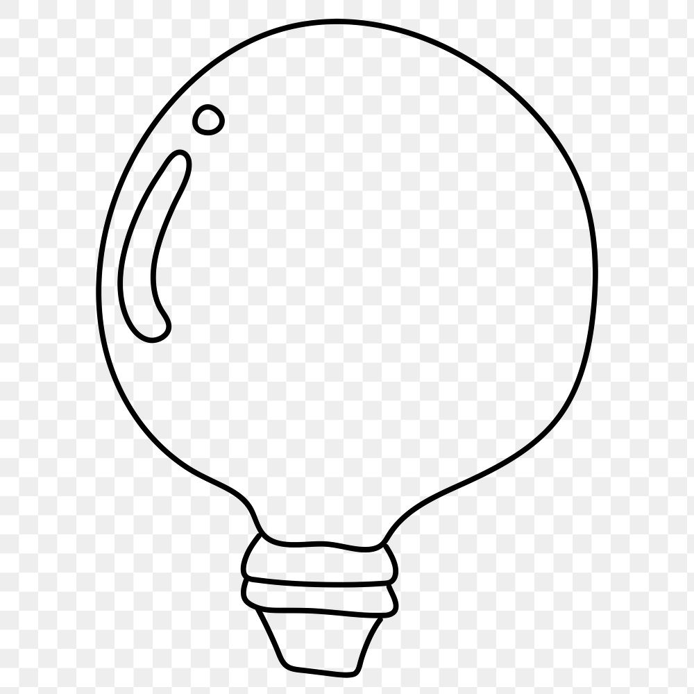 Png old light bulb doodle illustration