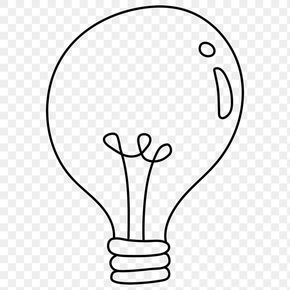 Png old light bulb doodle illustration