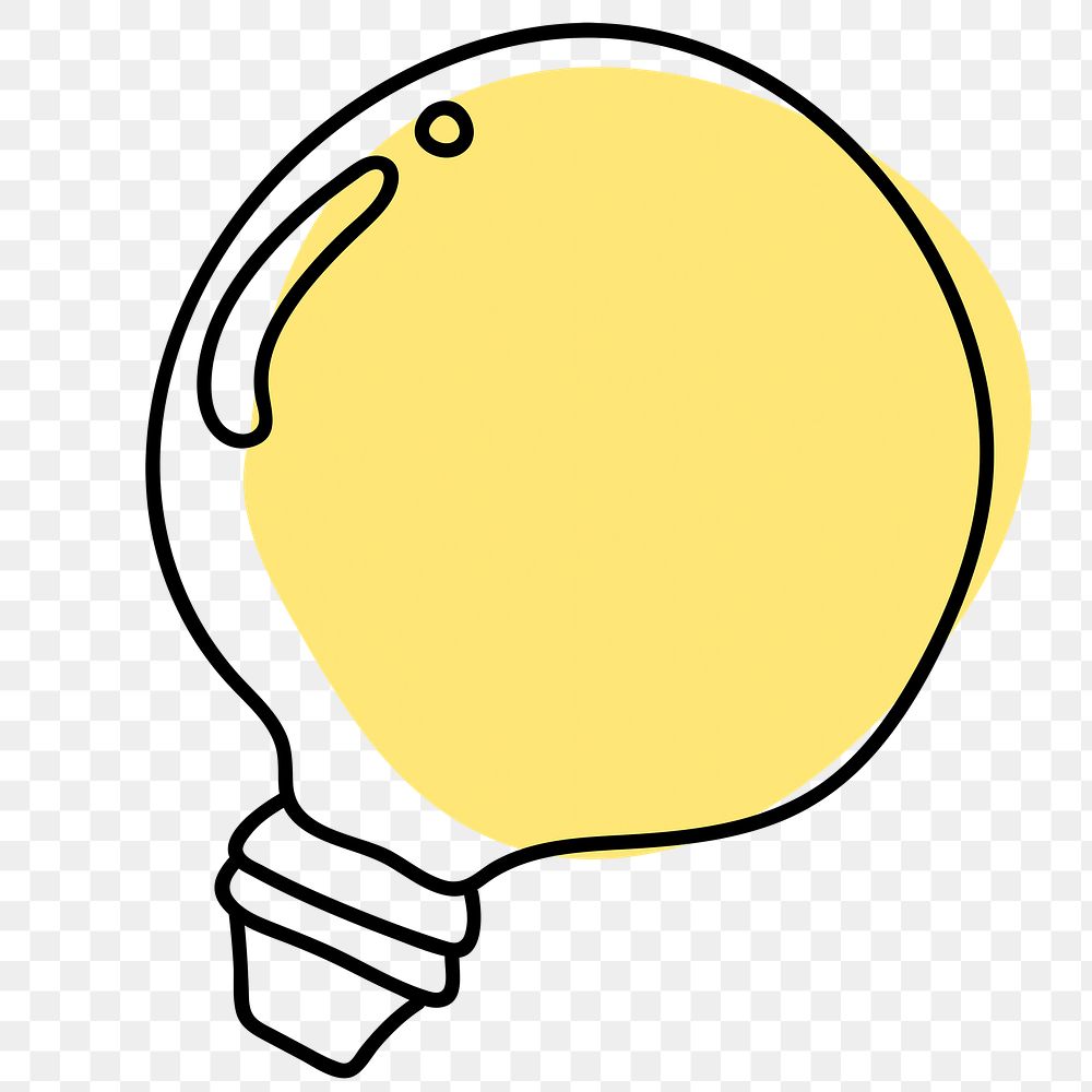 Png glowing light bulb doodle illustration