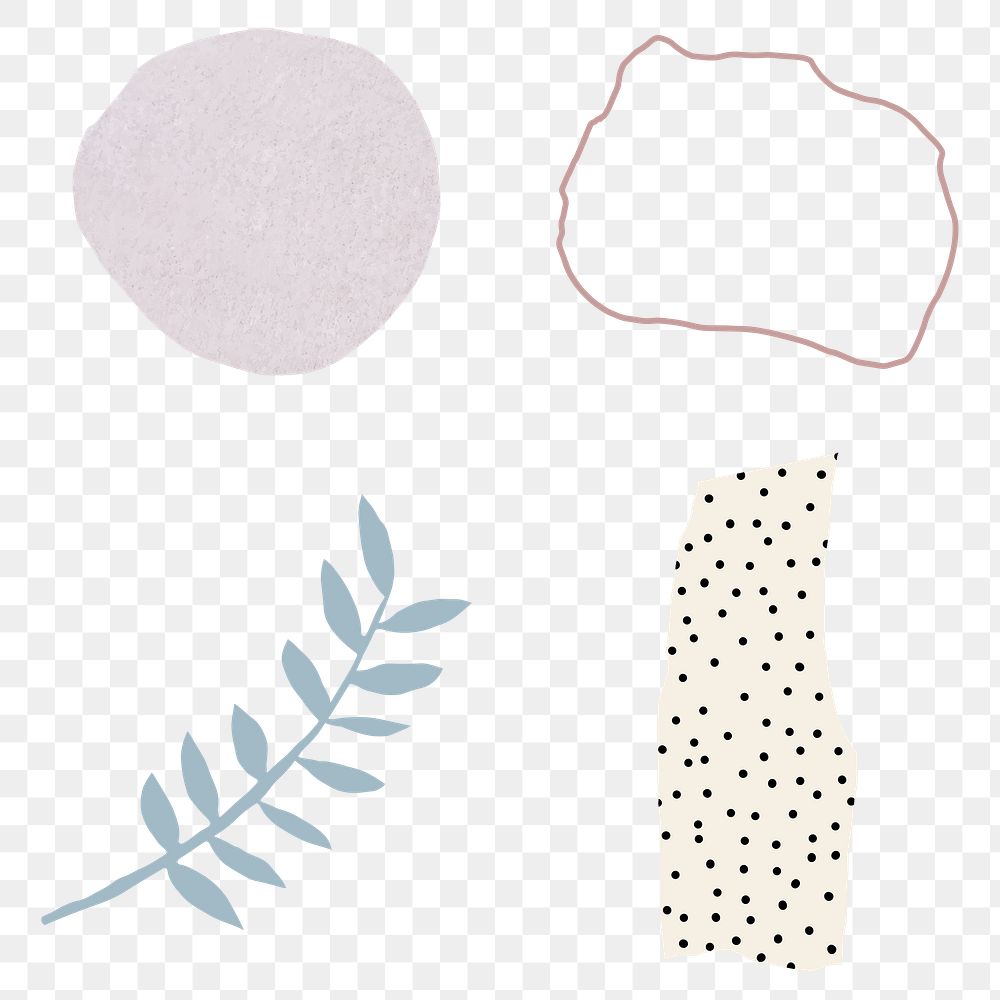 Leaf and abstract badge set transparent png