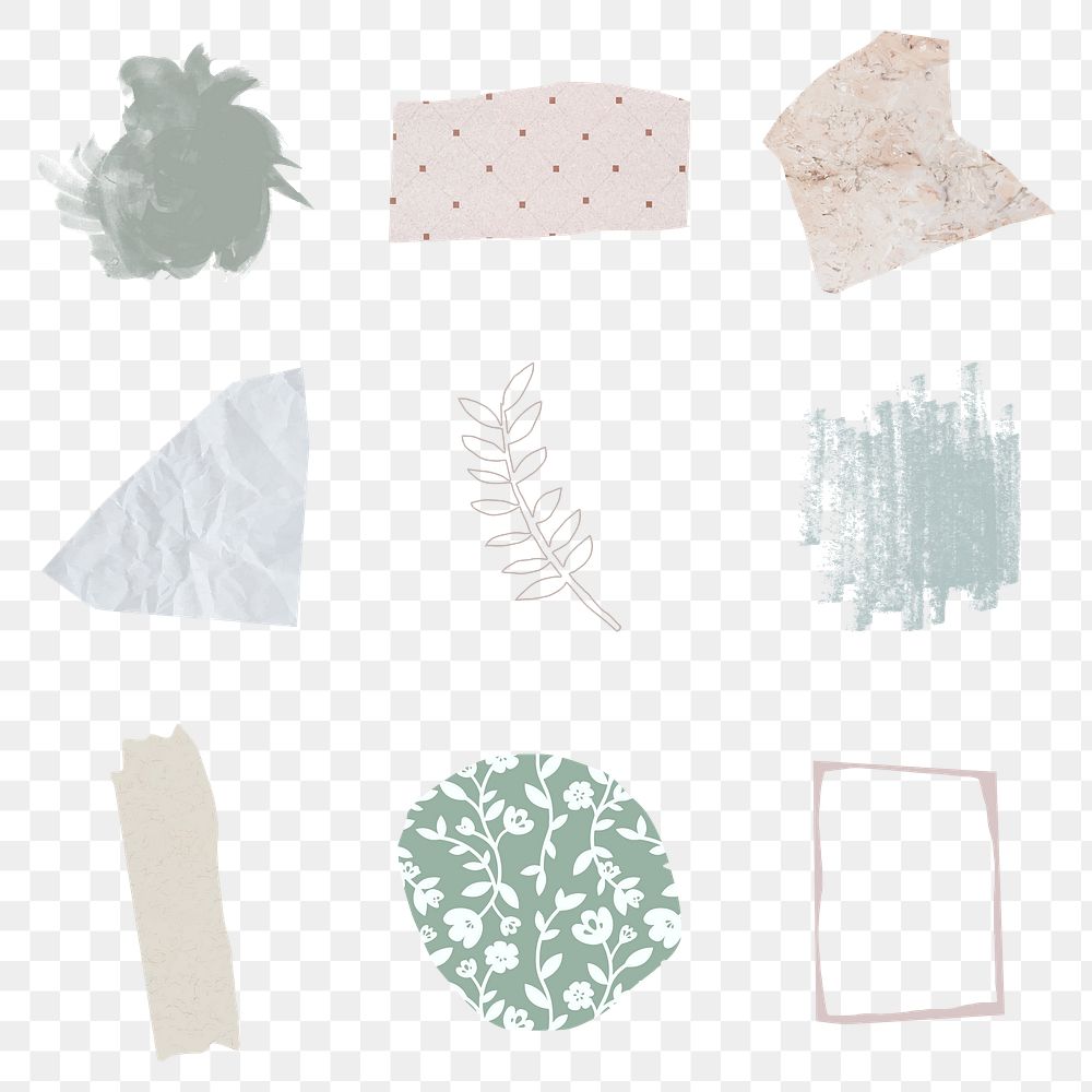 Abstract pastel badge set transparent png