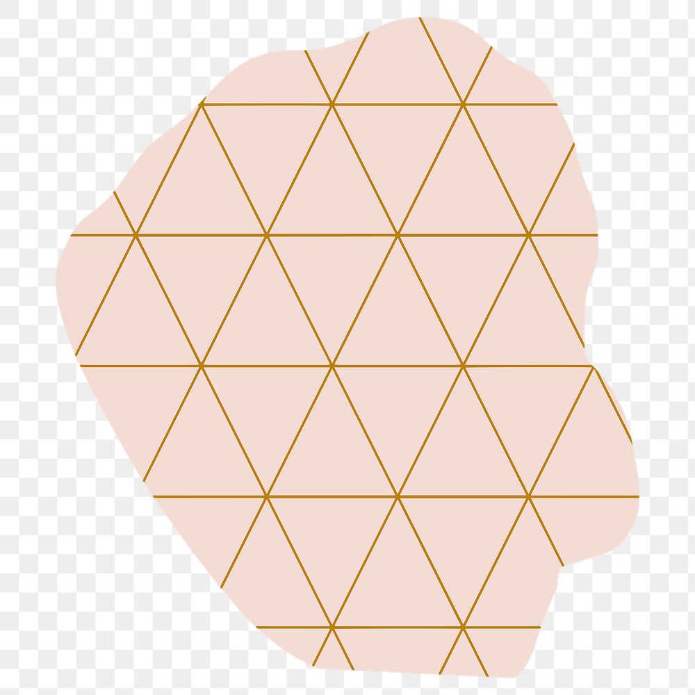 Gold triangle pattern on pink badge transparent png