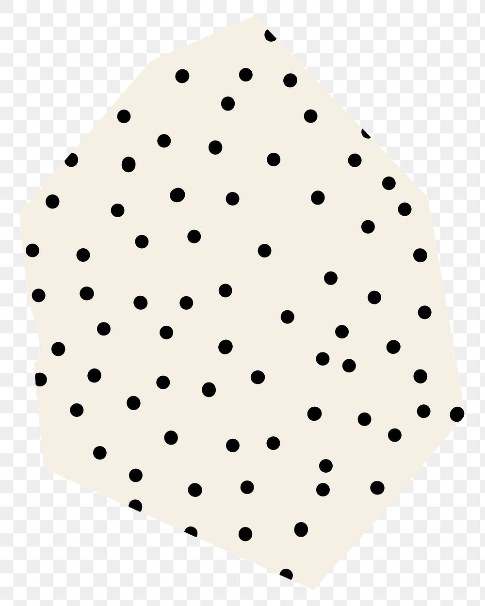 Black polka dots pattern on beige background badge transparent png