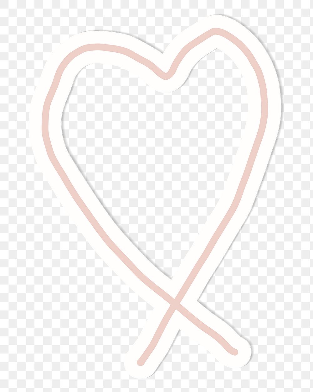 Pink heart shape sticker transparent png
