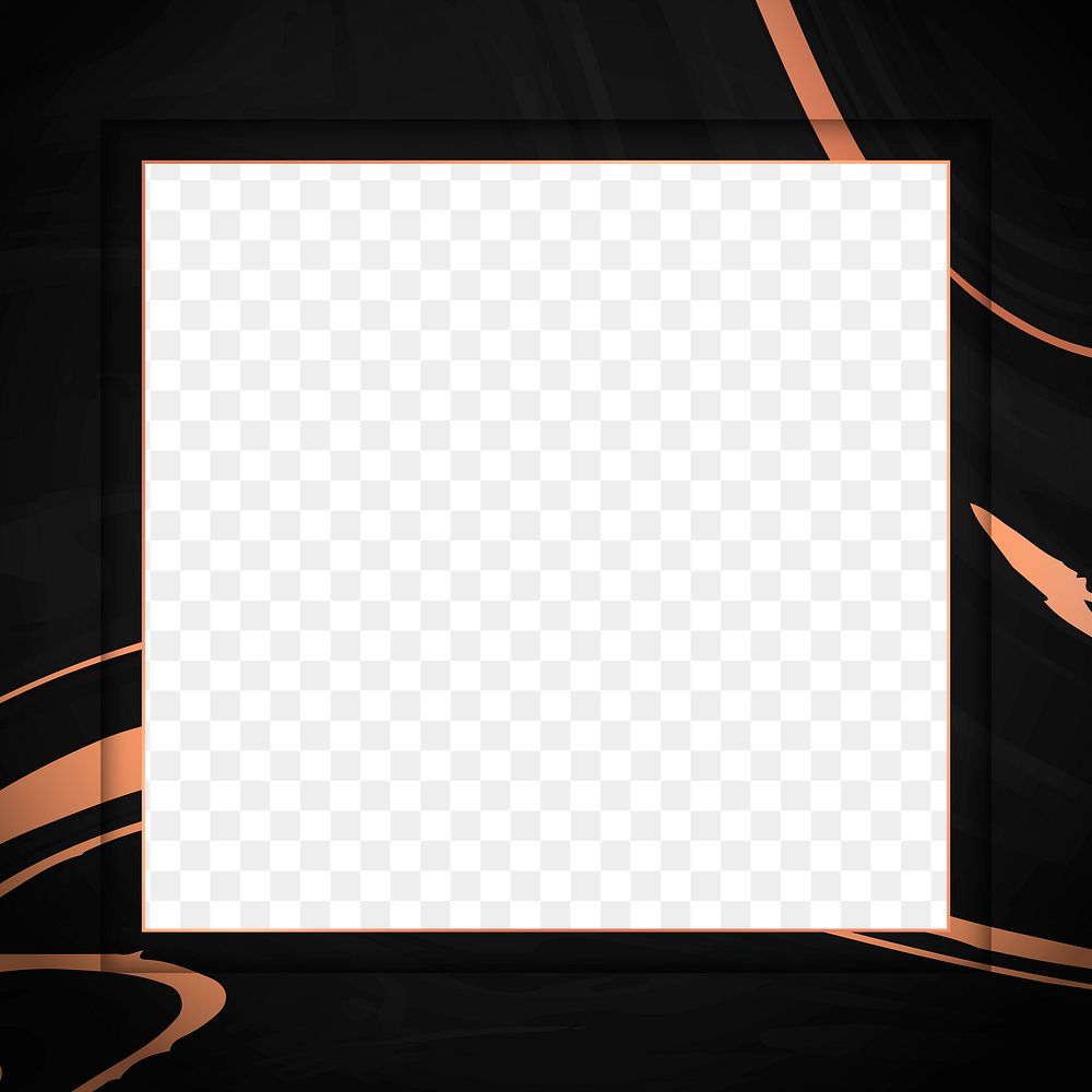Frame png black and copper with design space