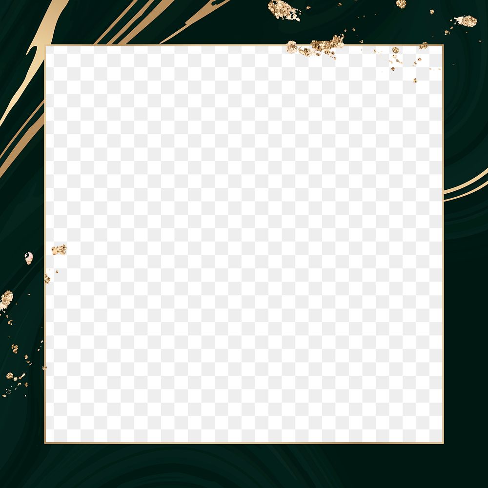 Png frame fancy gold and black marbling pattern