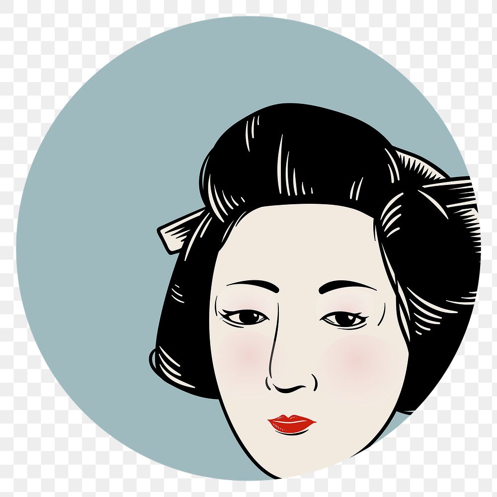 Japanese geisha sticker design element