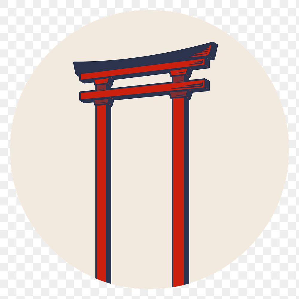 Japanese torii gate sticker design element