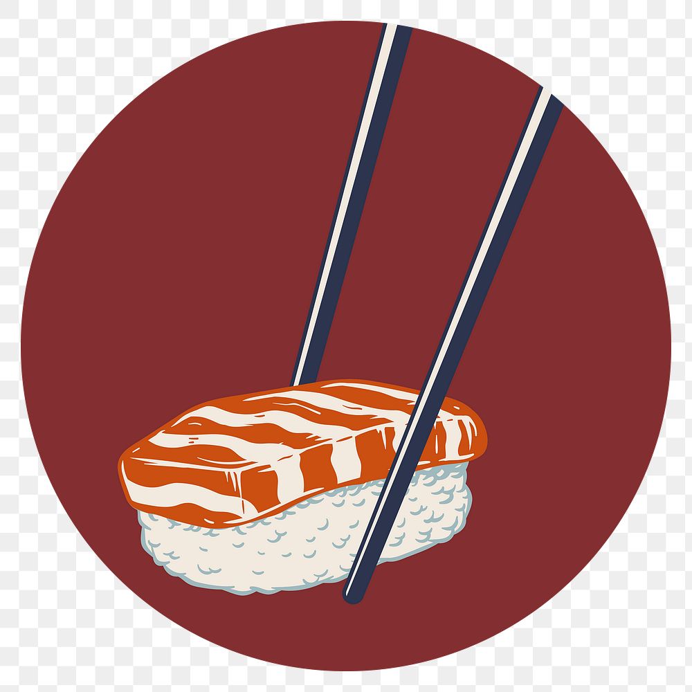 Salmon nigiri sushi sticker design element