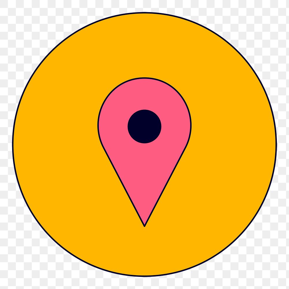 Map pin icon on transparent vector