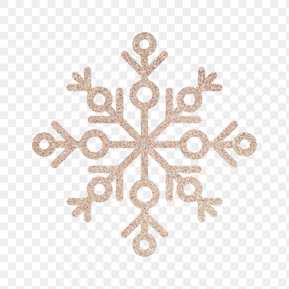 Glittery gold snowflake element vector