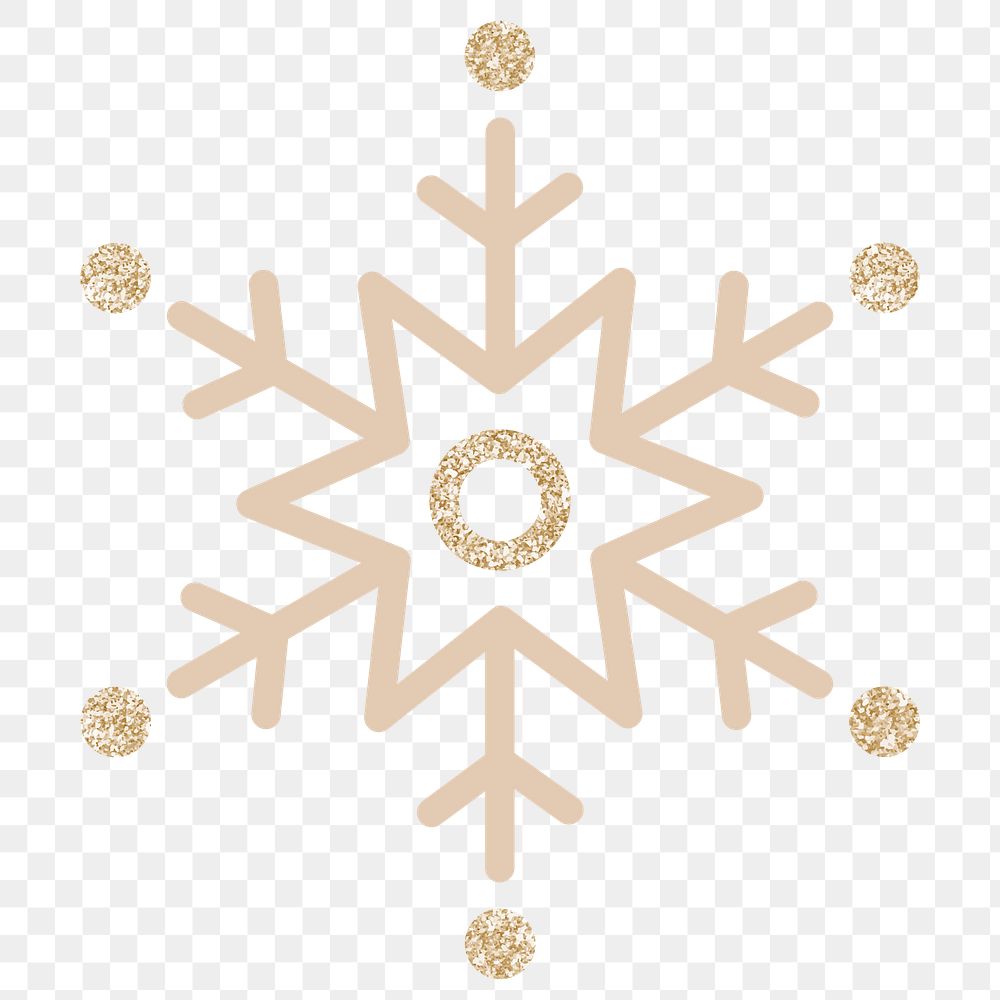 Glittery Christmas snowflake social ads template transparent png