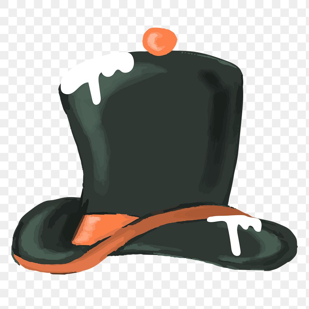 Black Snowman top hat element transparent png