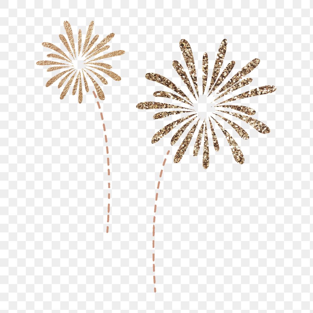 New Year fireworks doodle PNG on transparent background