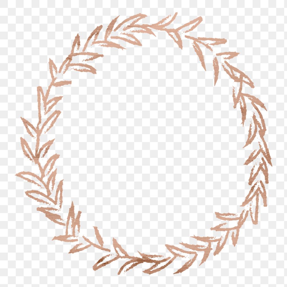 Bronze wreath element transparent png