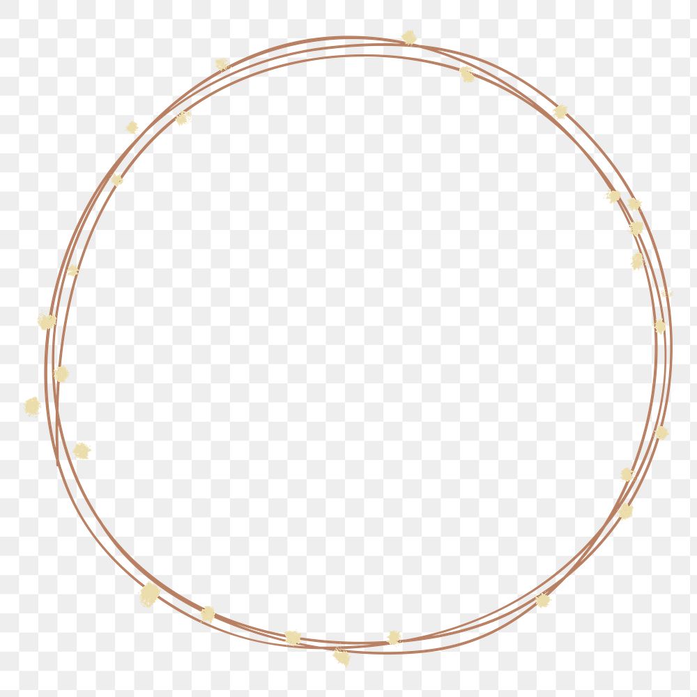 Round bronze frame PNG element on transparent background