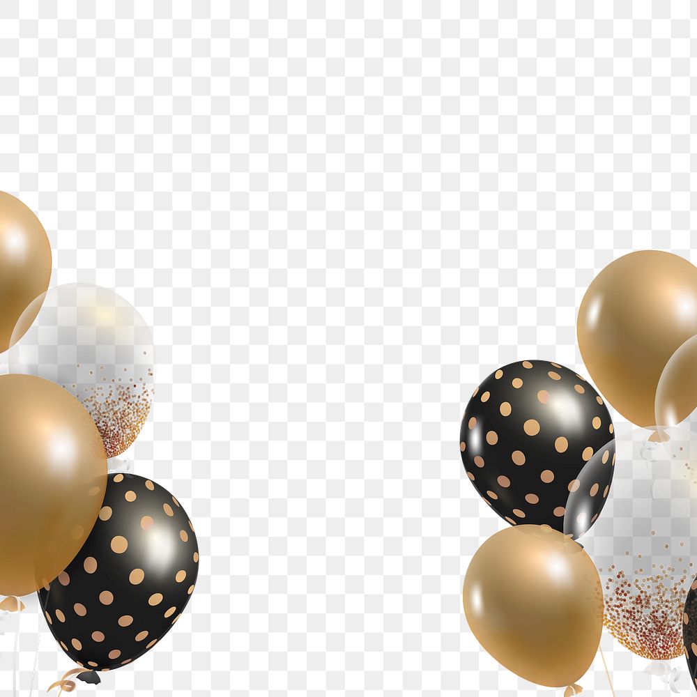 Luxury balloons border frame png in transparent background