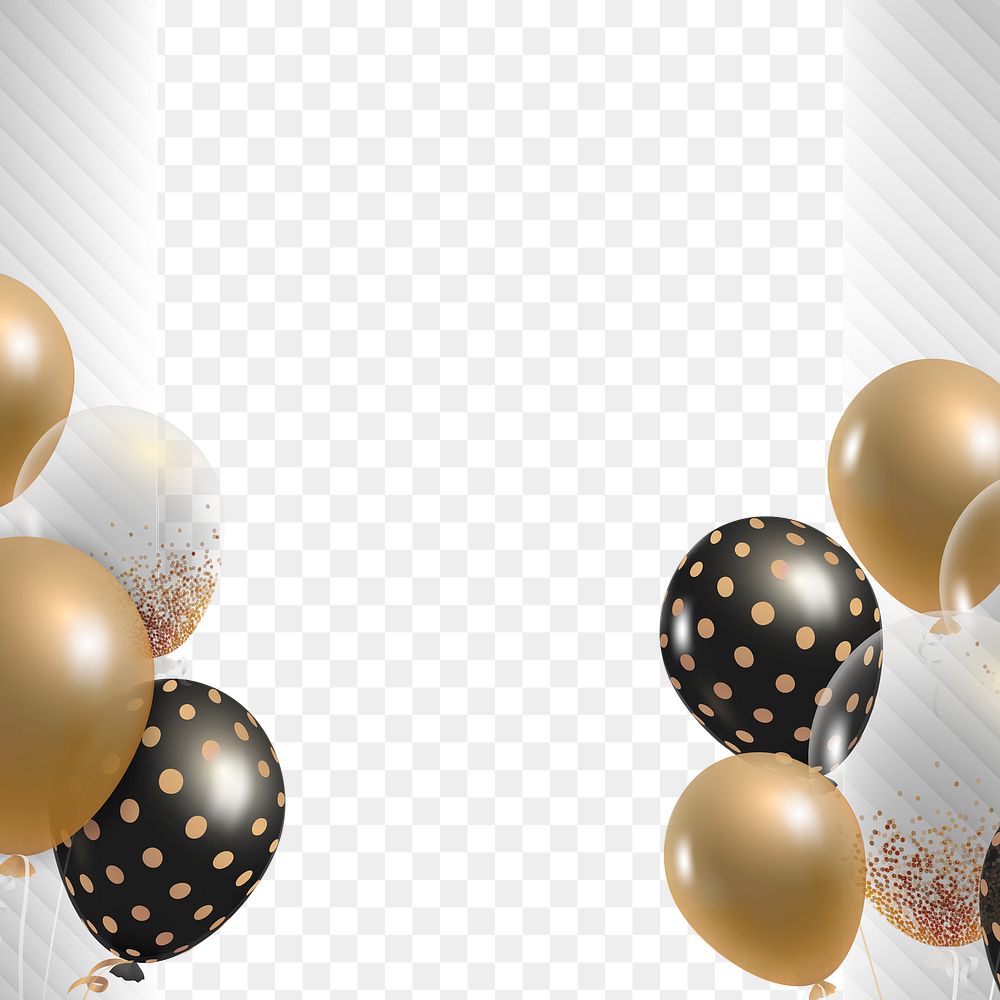Luxury balloons frame png in transparent background