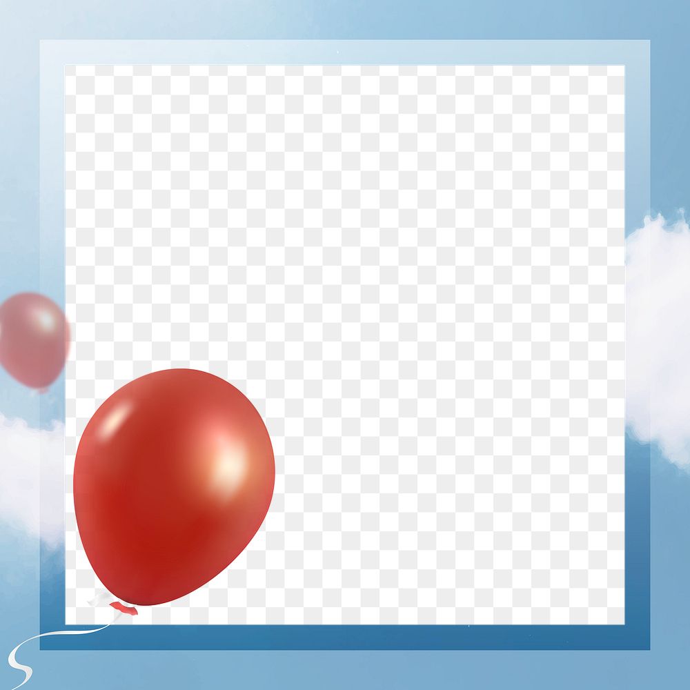 Red balloons sky frame transparent png