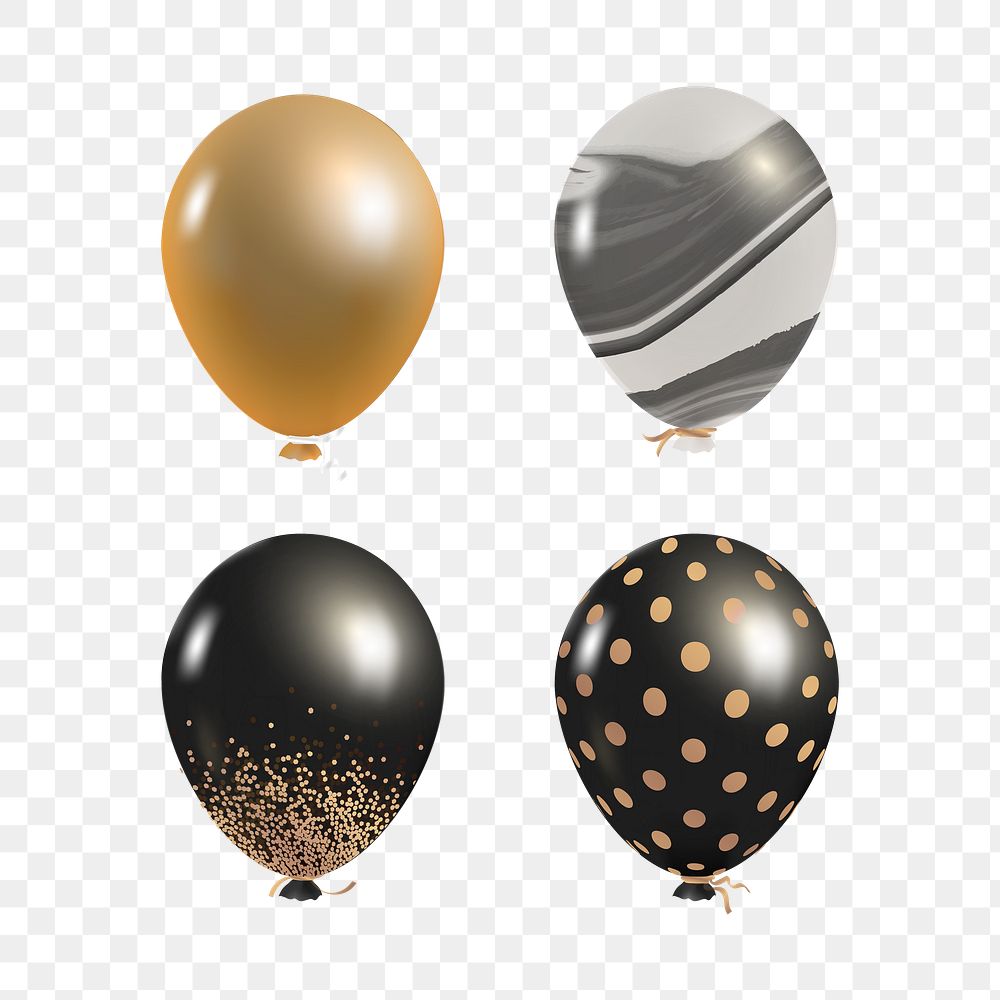 Elegant event balloons set transparent png